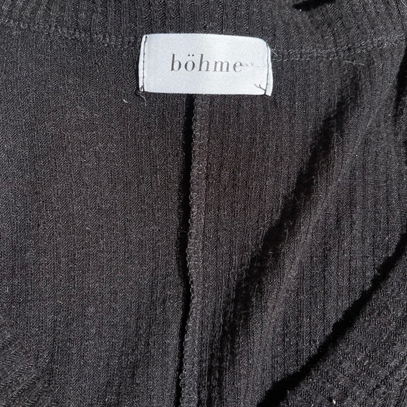 Böhme Black Ribbed Button Up Sweater - Picture 3 of 3